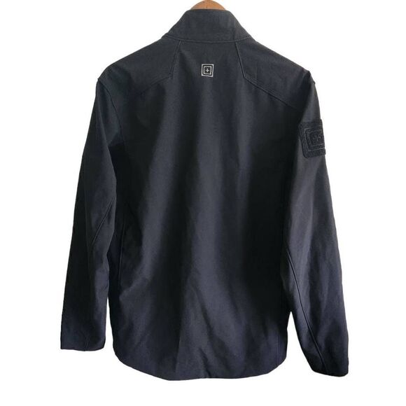 5.11 Tactical Softshell Jacket Men's Small Black Full Zip Water Resistant - Picture 2 of 9
